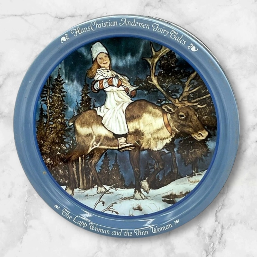 VTG 1983 1st ed.Kjeldsens Hans Christian Fairy Tales tin Lapp Finn woman Hague